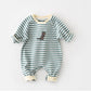 Newborn Baby Striped Dinasour Rompers