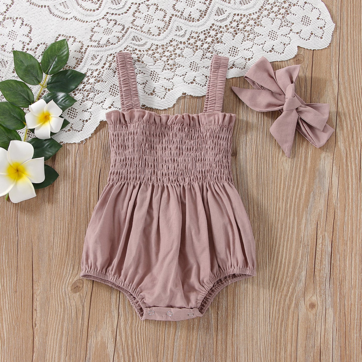 Infant Baby Girls Summer Elastic Jumpsuit Rompers