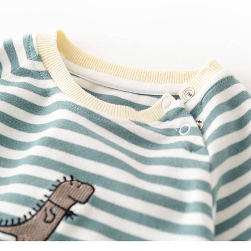 Newborn Baby Striped Dinasour Rompers